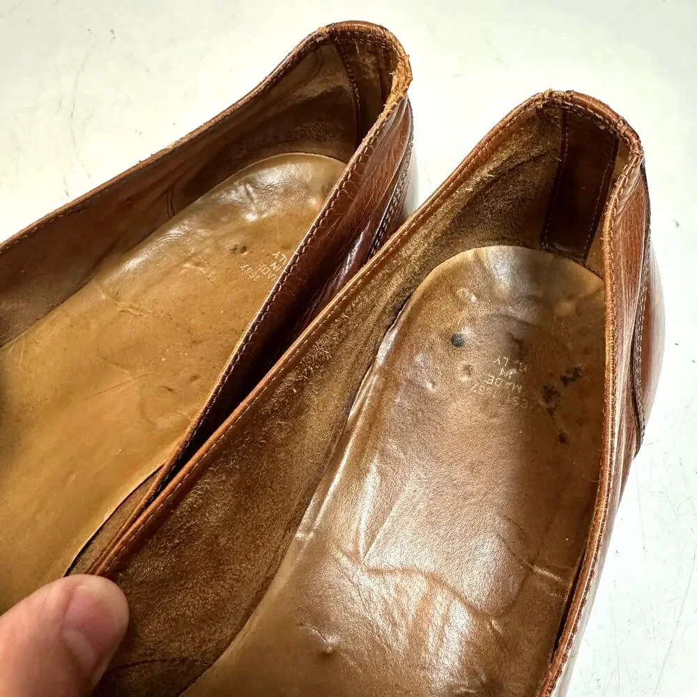 VGUC Polo Ralph Lauren Deerskin Woven Loafer Vintage Made in Italy 10 D